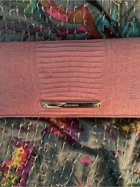 NWT Brahmin Ady in PINK ALLOVER LIZARD genuine leather Wallet $125